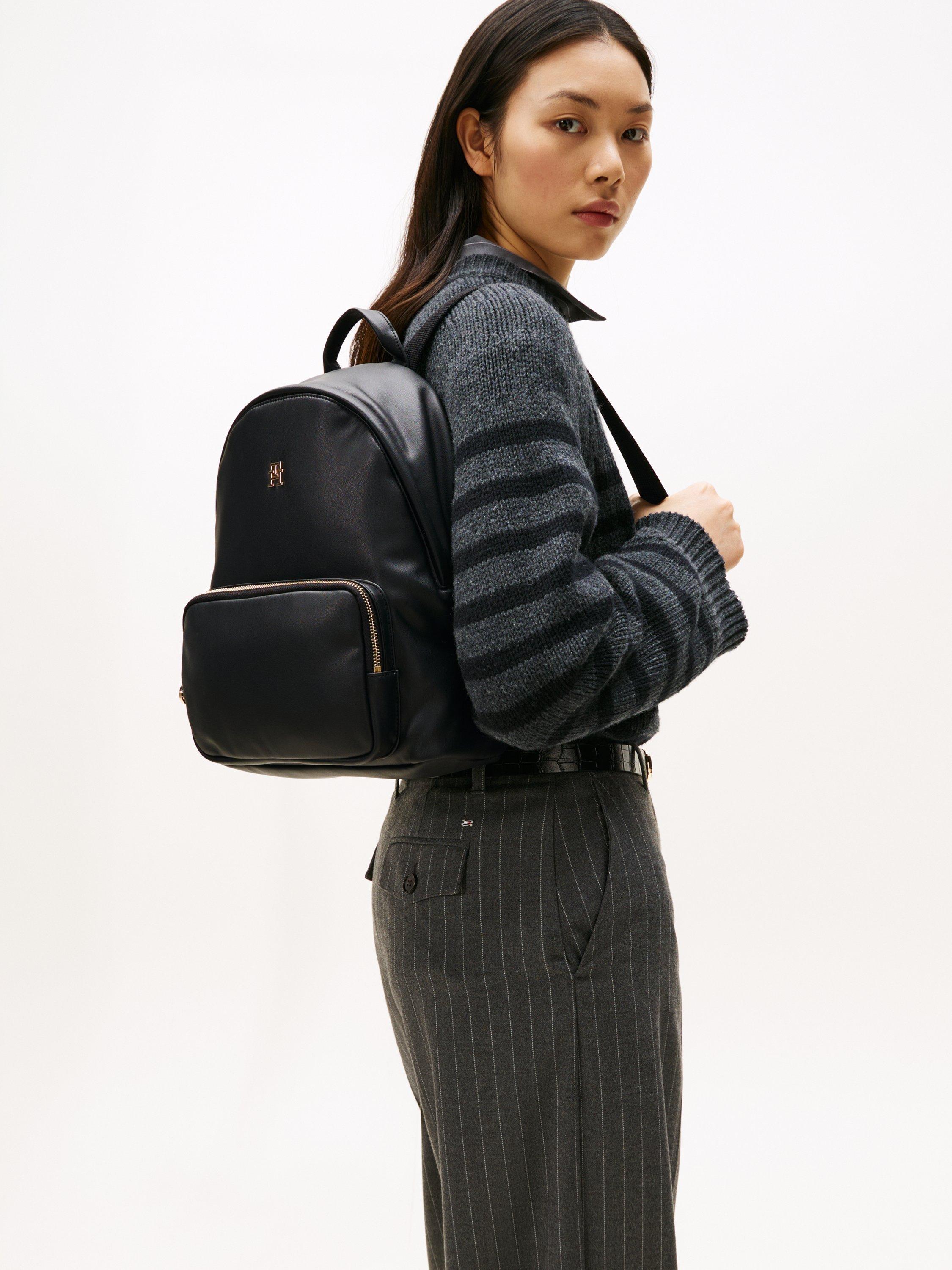 Product image 3 of 5, which shows Tommy Hilfiger Popette Soft Dome Backpack, Black, One Size