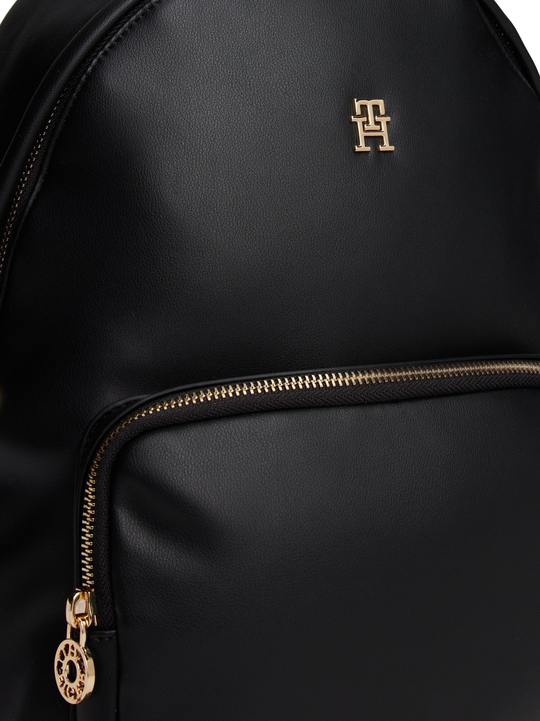 Product image 5 of 5, which shows Tommy Hilfiger Popette Soft Dome Backpack, Black, One Size