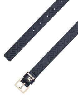Tommy Hilfiger Square Buckle Leather Belt, Blue - view 2, Blue