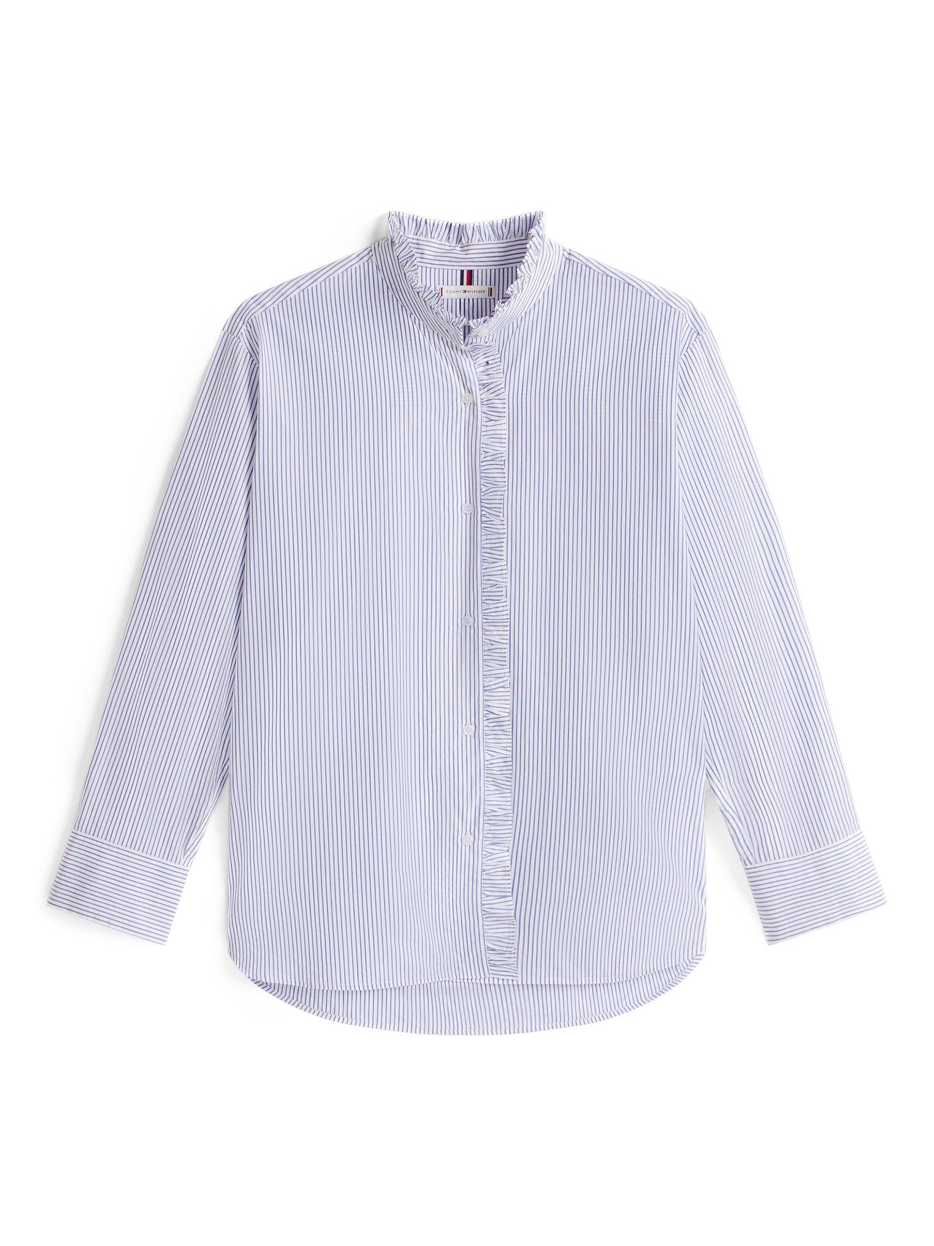 Product image 6 of 6, which shows Tommy Hilfiger Ruffle Poplin Shirt, Blue/Multi, 12
