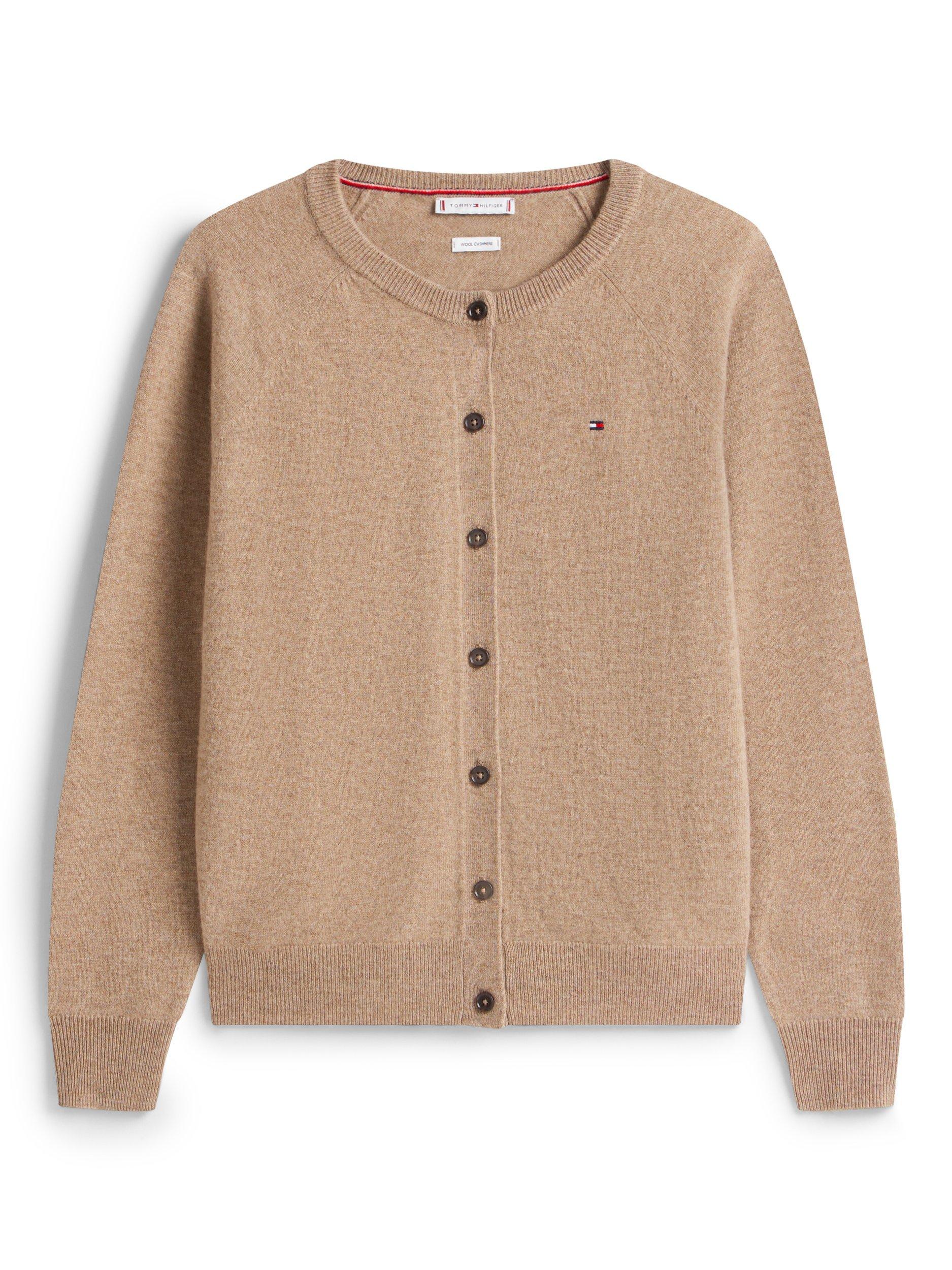 Product image 5 of 5, which shows Tommy Hilfiger Medium Wool Blend Crew Neck Cardigan, Brown, M