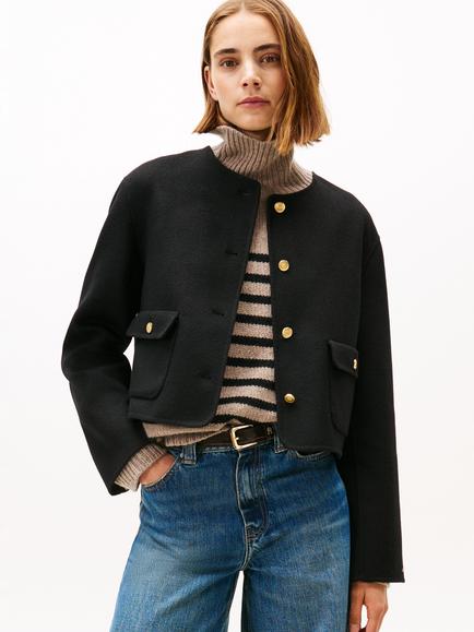 Tommy Hilfiger Double Faced Wool Blend Jacket, Black