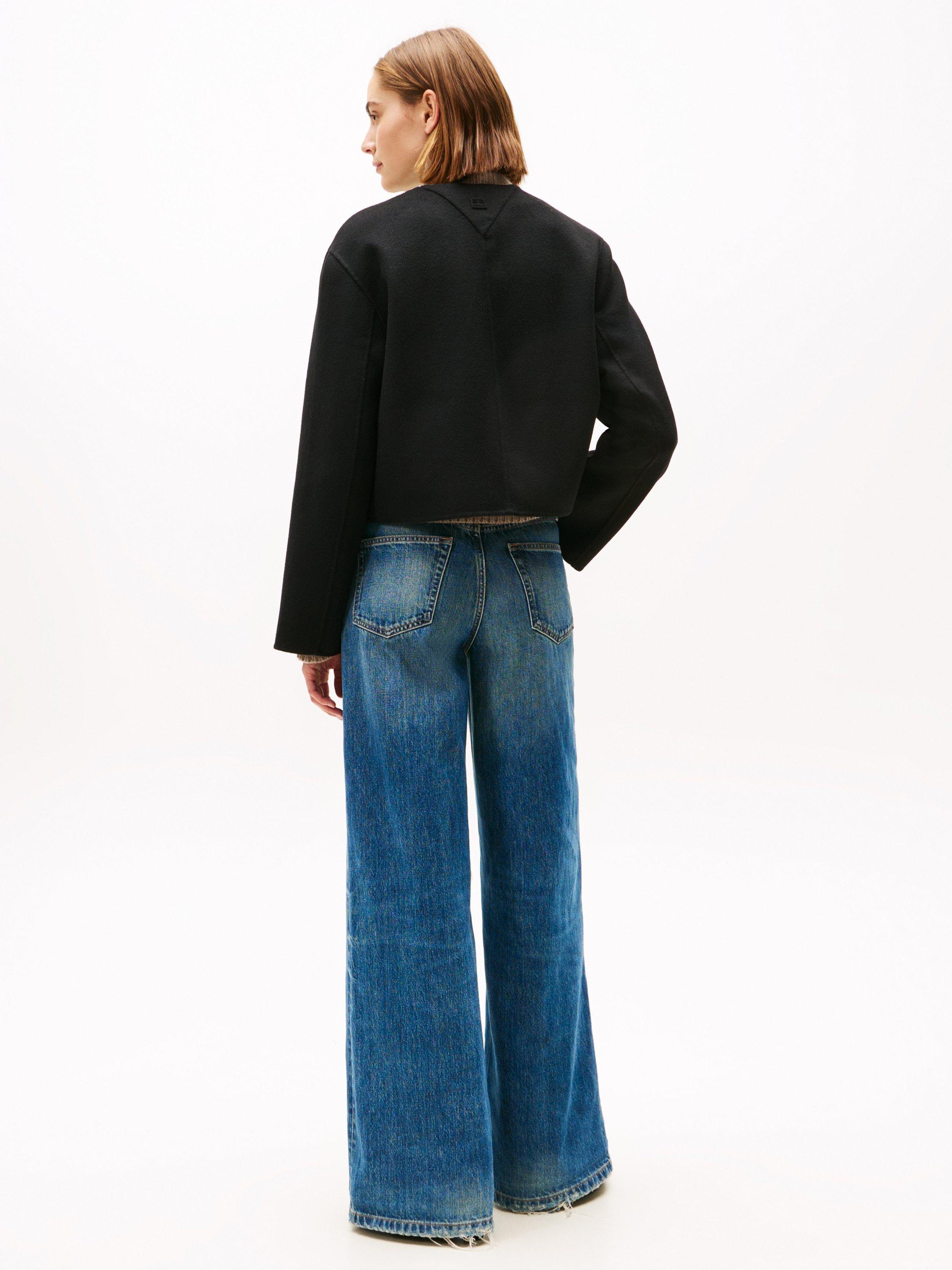 Product image 2 of 6, which shows Tommy Hilfiger Double Faced Wool Blend Jacket, Black, 8