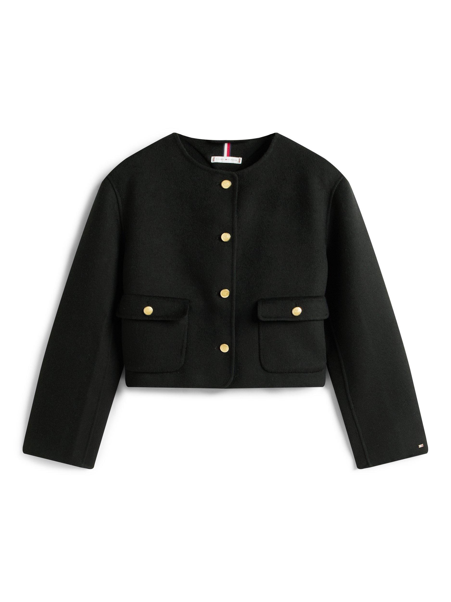 Product image 6 of 6, which shows Tommy Hilfiger Double Faced Wool Blend Jacket, Black, 8