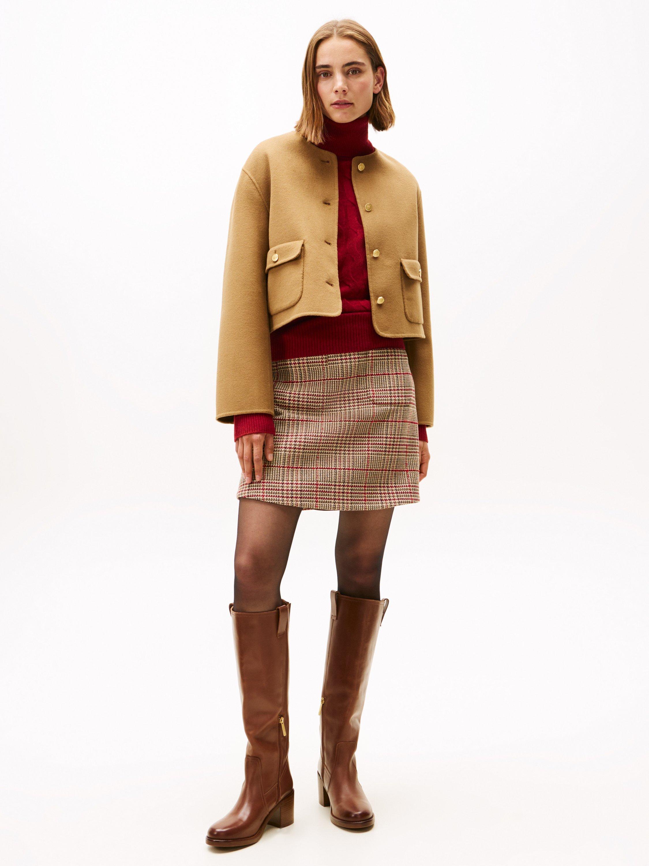 Product image 3 of 6, which shows Tommy Hilfiger Double Faced Wool Blend Jacket, Desert Khaki, 8