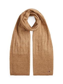 Tommy Hilfiger Flag Fluffy Scarf, Safari Canvas, Safari Canvas