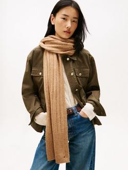 Tommy Hilfiger Flag Fluffy Scarf, Safari Canvas - view 2, Safari Canvas