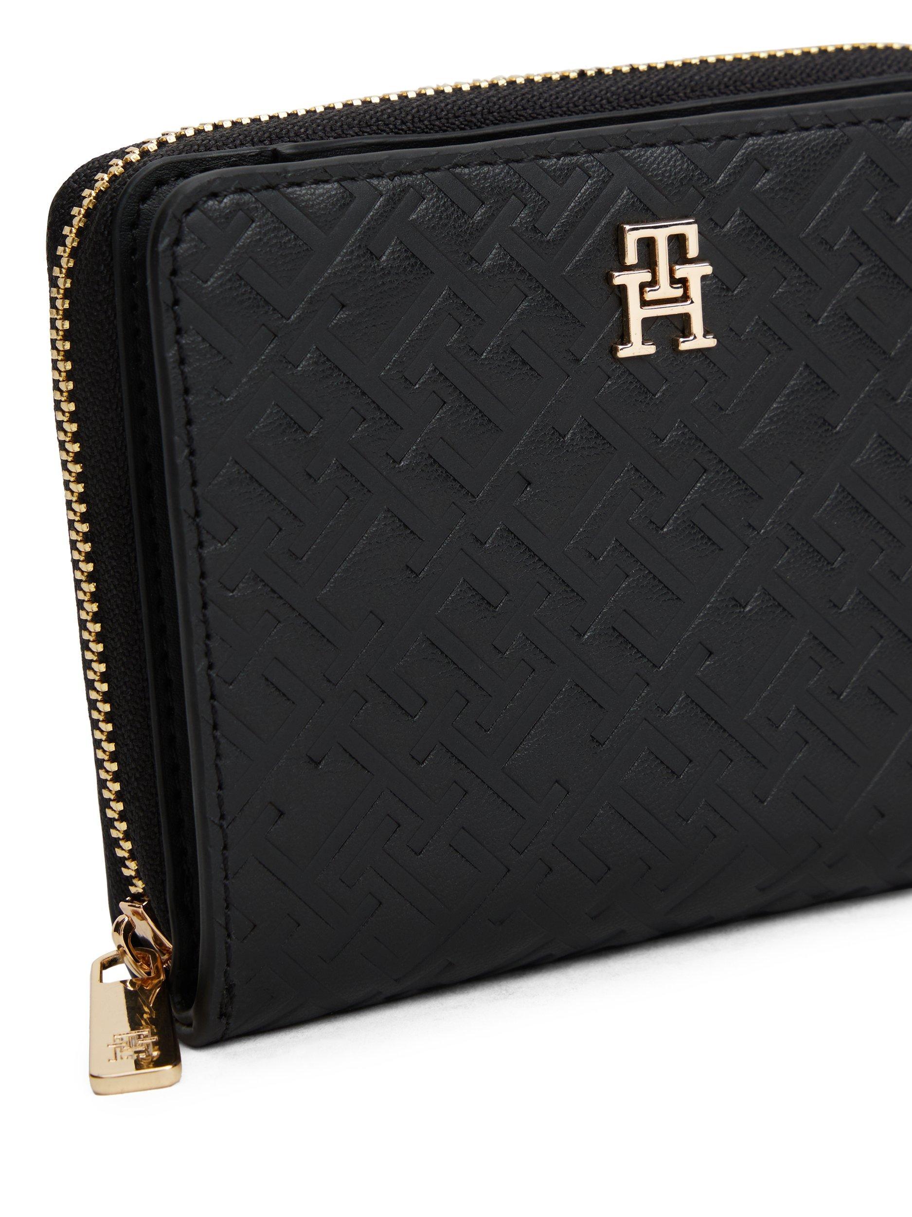 Product image 4 of 4, which shows Tommy Hilfiger Monogram Logo Medium Zip Around Purse, Black, One Size