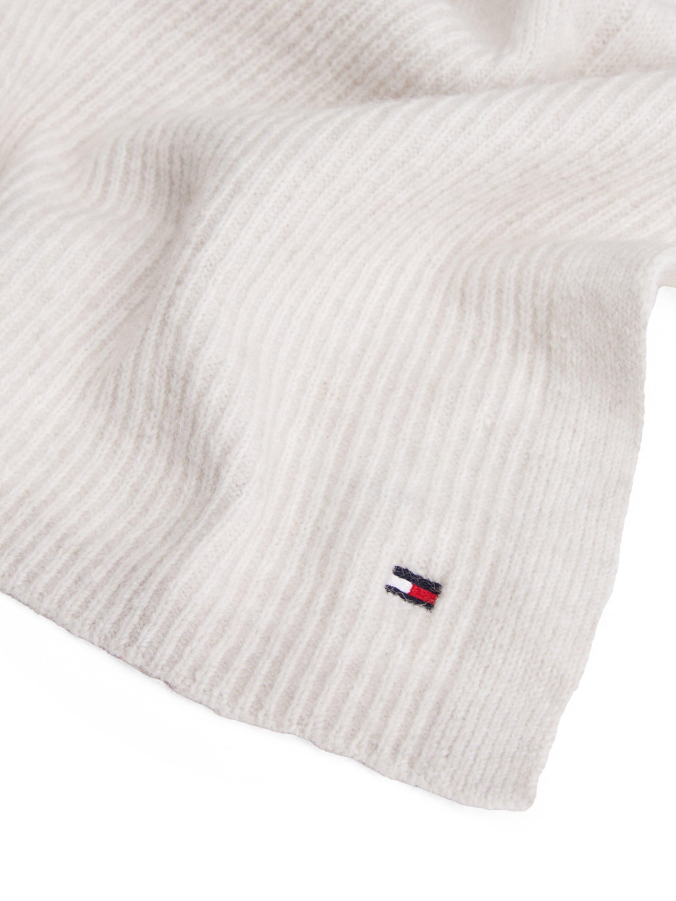 Product image 4 of 4, which shows Tommy Hilfiger Flag Ribbed Scarf, Grey Whisper, One Size
