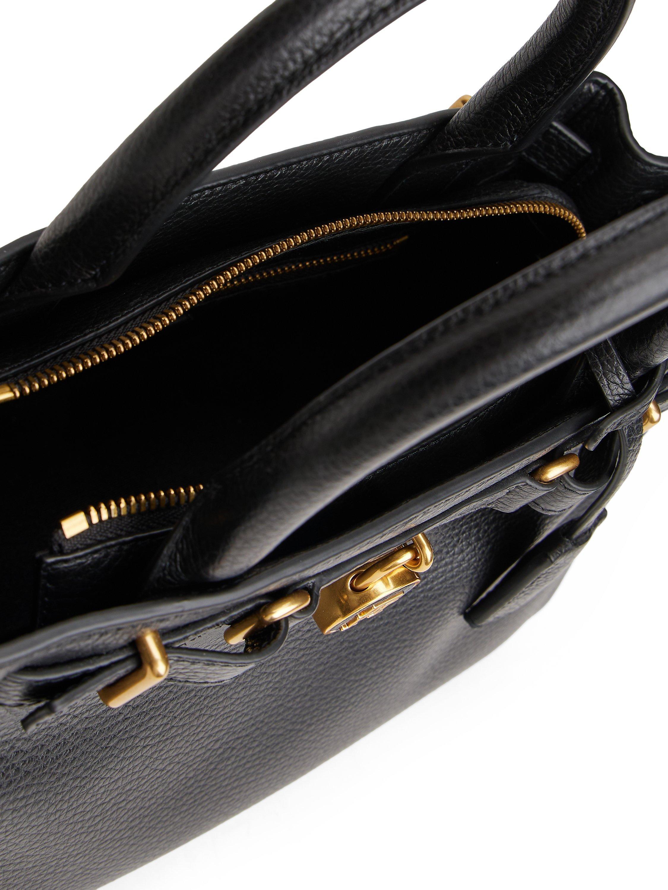 Product image 3 of 5, which shows Tommy Hilfiger American Icon Leather Bag, Black, One Size