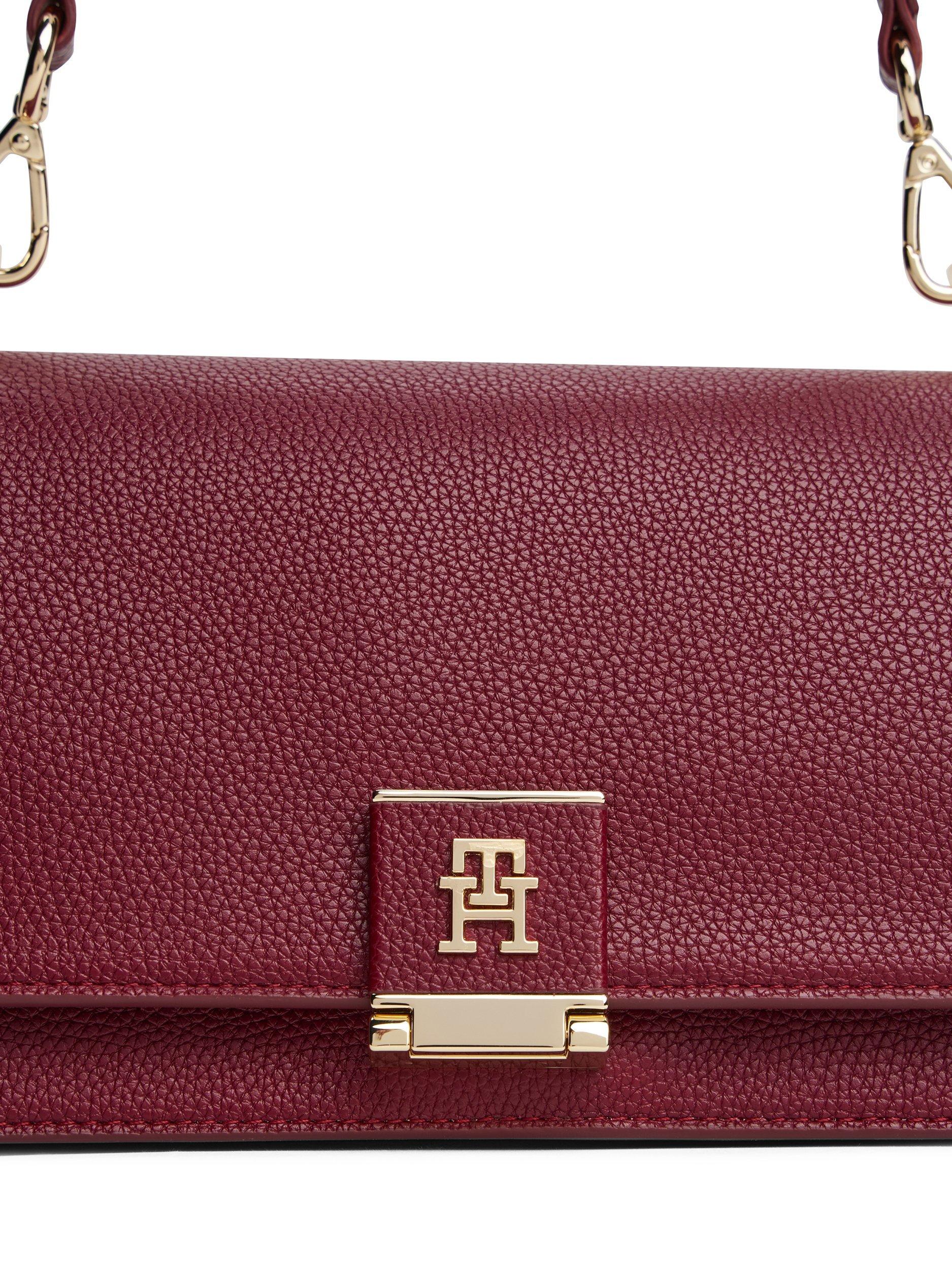 Product image 2 of 5, which shows Tommy Hilfiger Logo Pebble Grain Crossbody Bag, Red, One Size