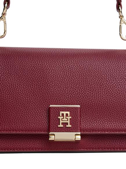 Tommy Hilfiger Logo Pebble Grain Crossbody Bag, Red - view 2, Red