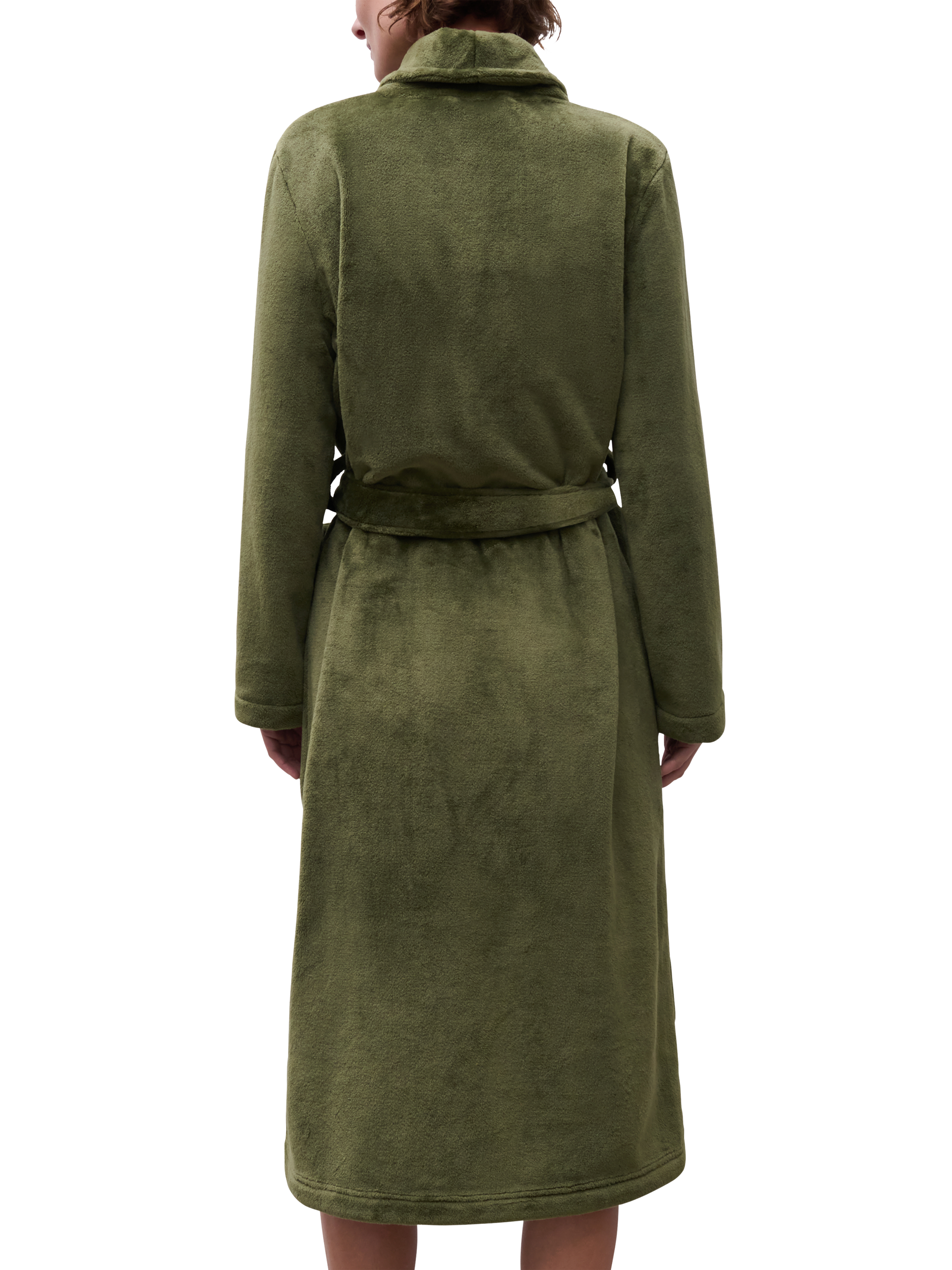 Product image 2 of 6, which shows Femilet Teddy Soft Feel Dressing Gown, Olive Green, S