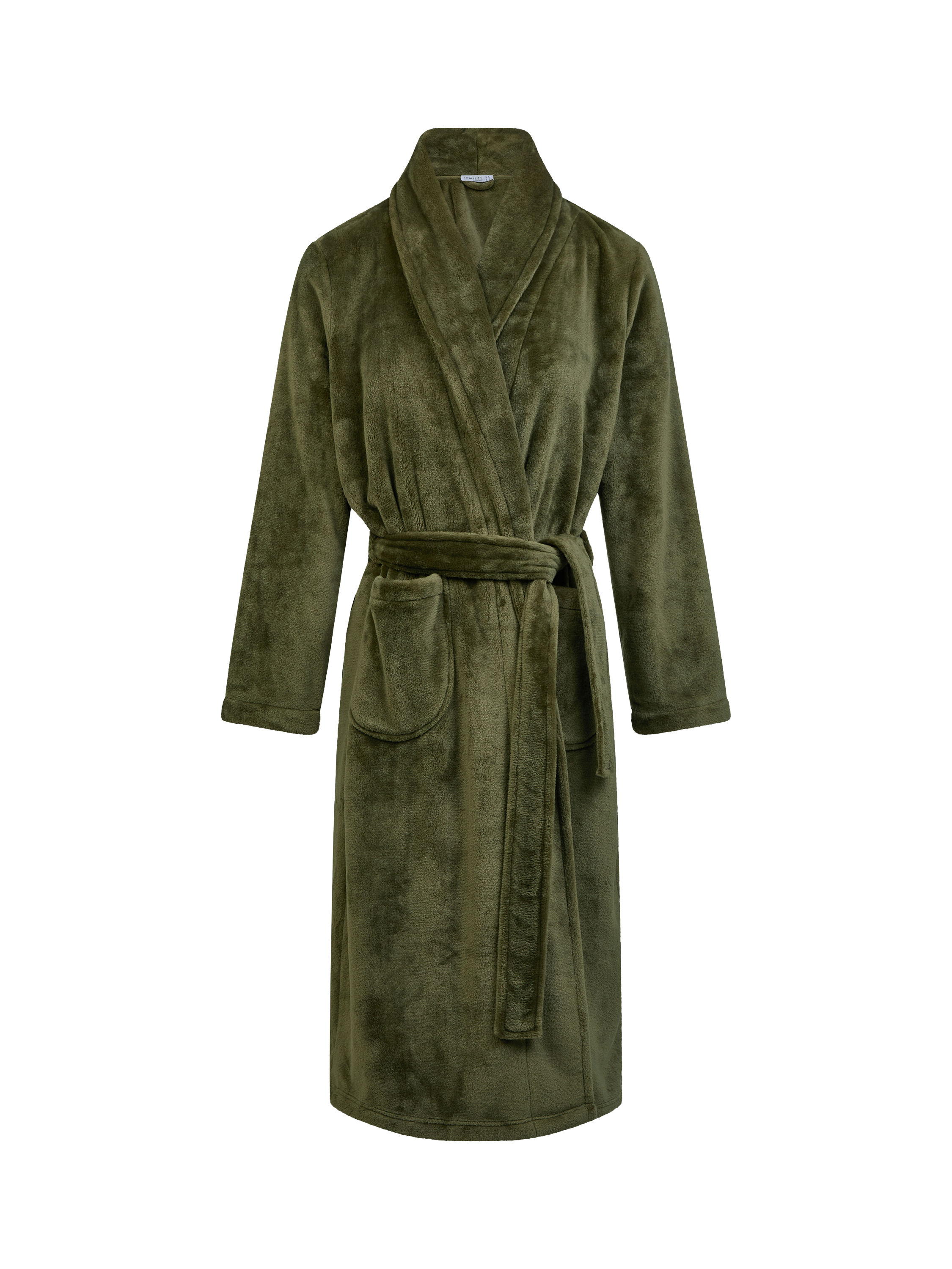 Product image 6 of 6, which shows Femilet Teddy Soft Feel Dressing Gown, Olive Green, S
