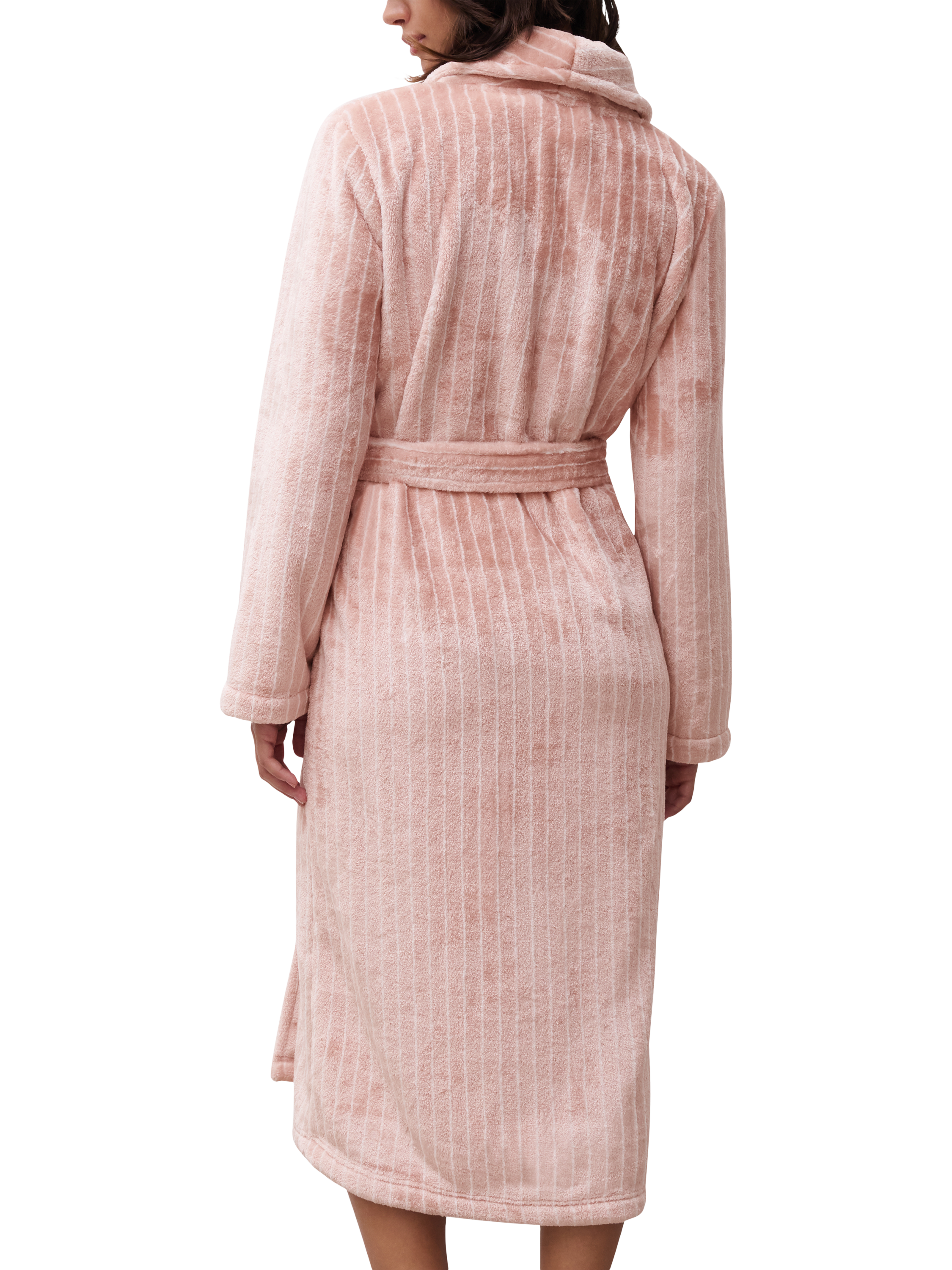 Product image 2 of 5, which shows Femilet Teddy Soft Feel Dressing Gown, Blush, XS