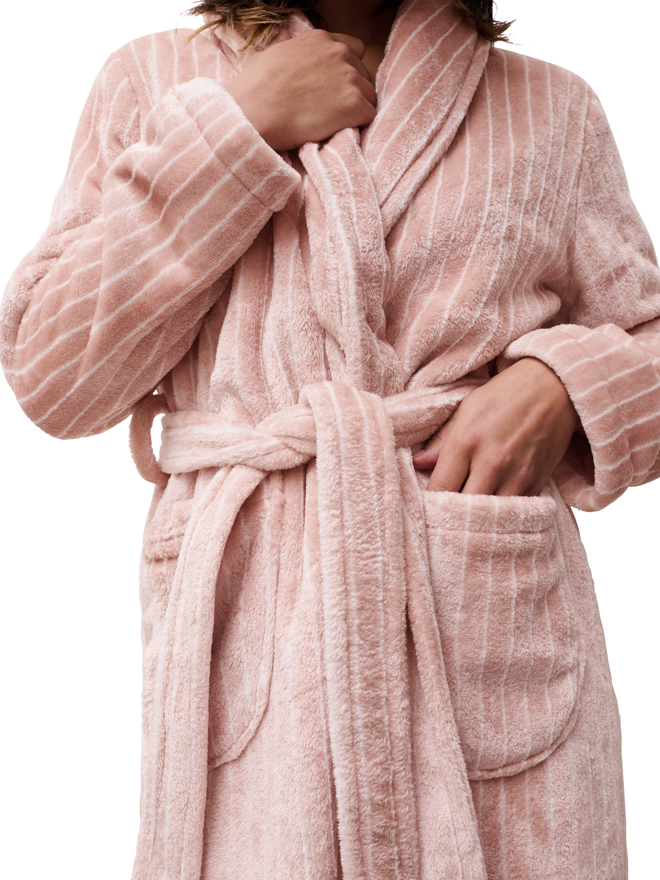 Product image 4 of 5, which shows Femilet Teddy Soft Feel Dressing Gown, Blush, XS