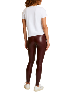 Commando Faux Leather Ankle Grazer Leggings - view 2, Oxblood