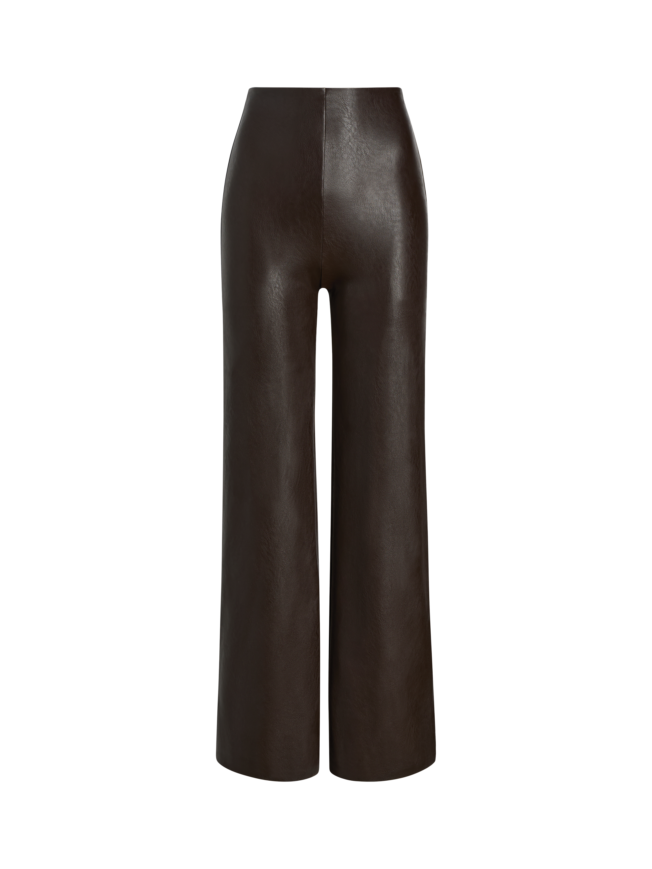 Product image 4 of 4, which shows Commando Faux Leather Wide Leg Trousers, Espresso, XS