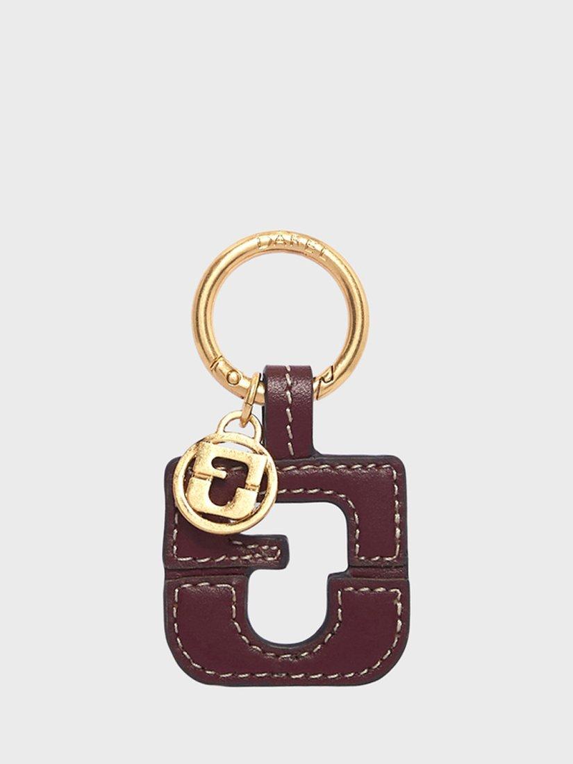 Product image 1 of 3, which shows Gerard Darel Logo Leather Keyring, Redwine