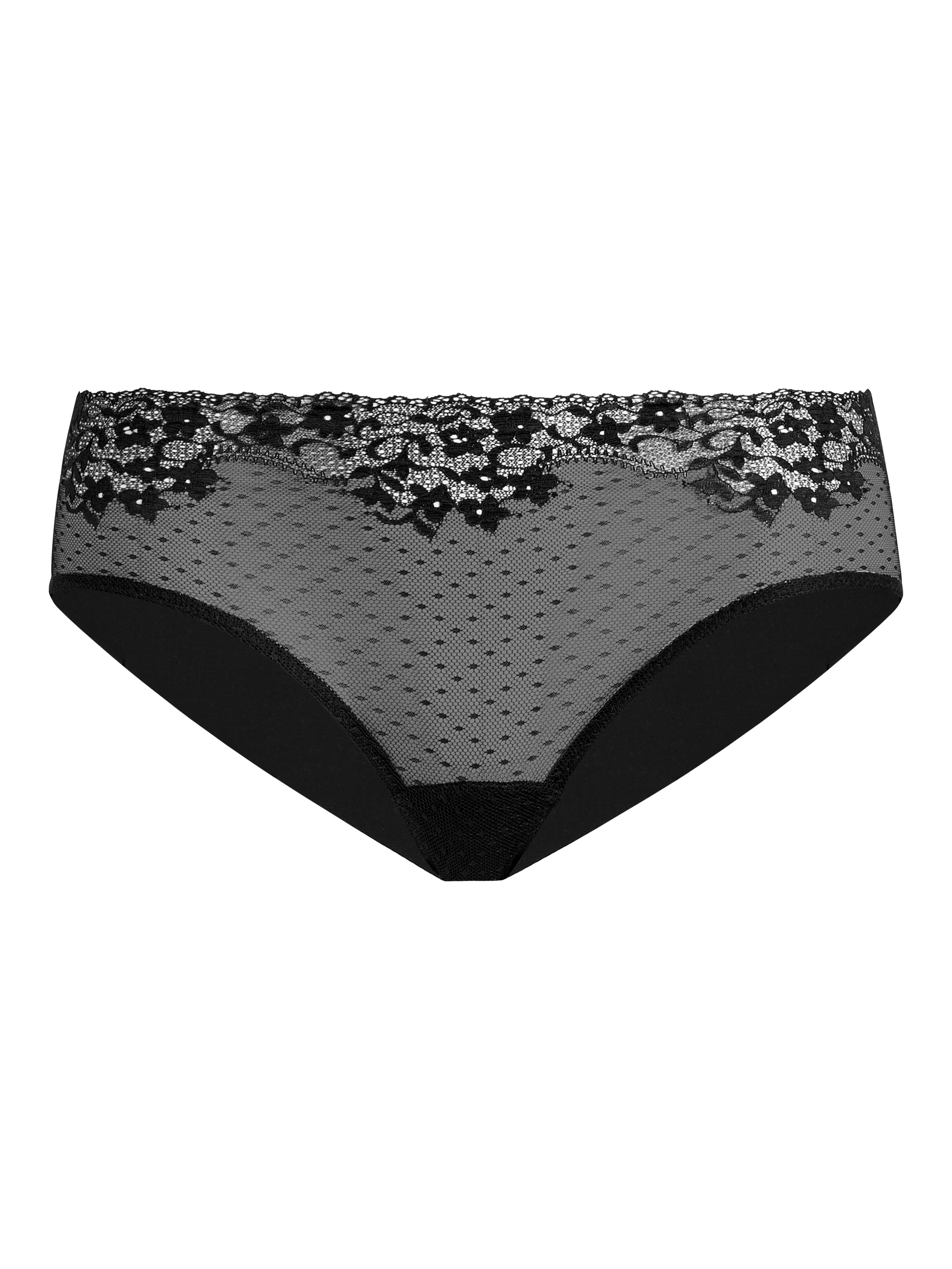 Product image 4 of 4, which shows Commando Double Take Lace Bikini Briefs, Black, XS-S