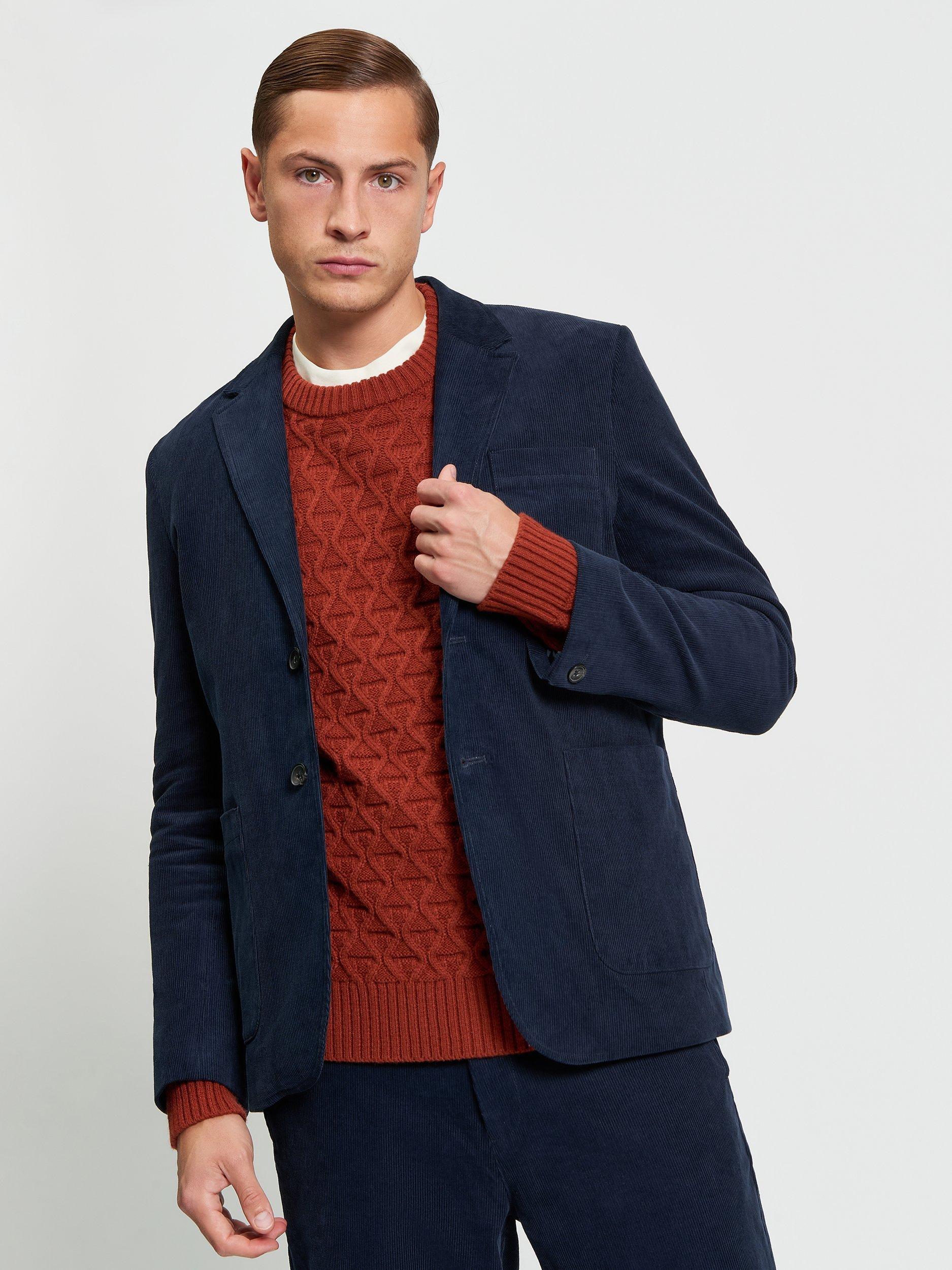 Product image 1 of 5, which shows Ben Sherman Cotton Corduroy Blazer, Dark Navy, S