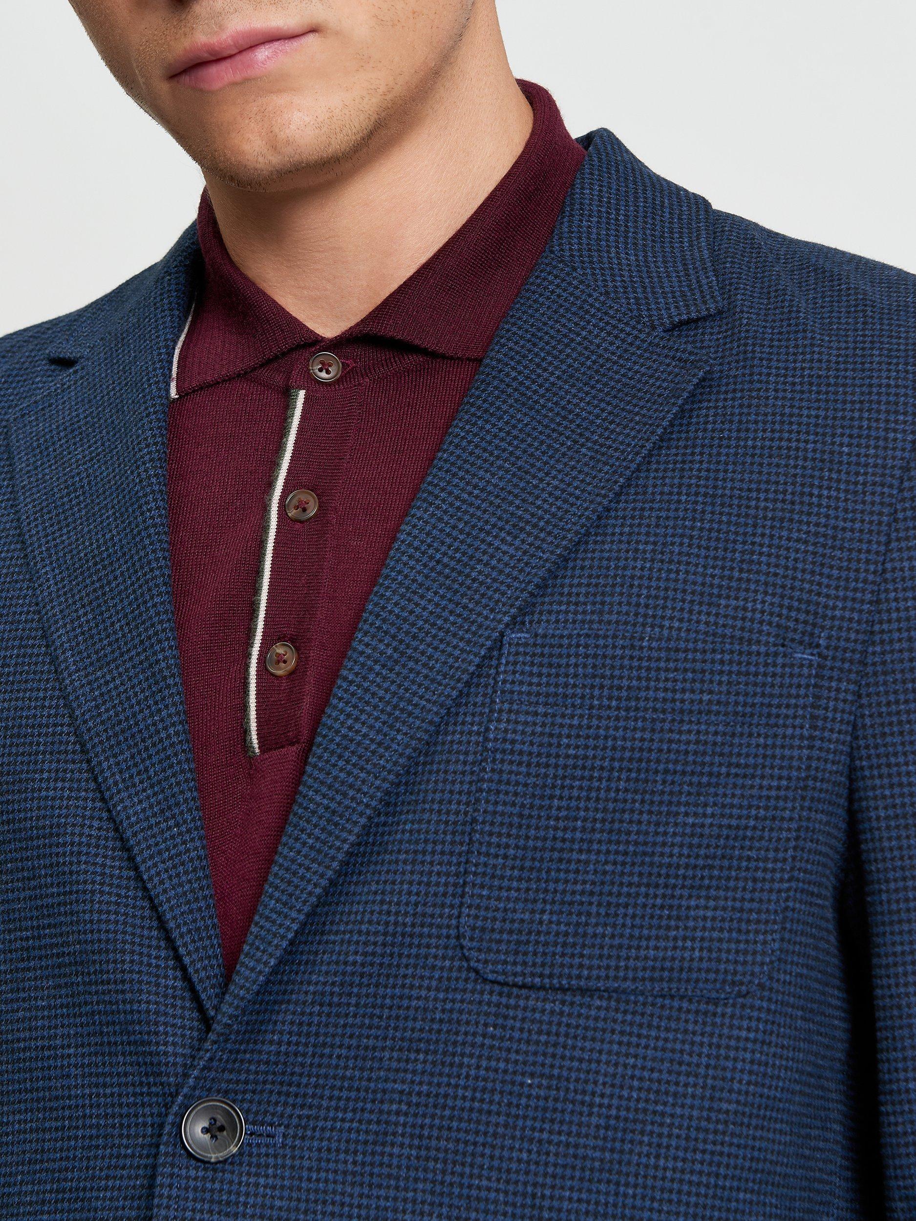 Product image 5 of 6, which shows Ben Sherman Puppytooth Blazer, Marine, S