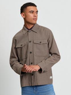 Ben Sherman Cotton Blend Check Jacket, Light Brown