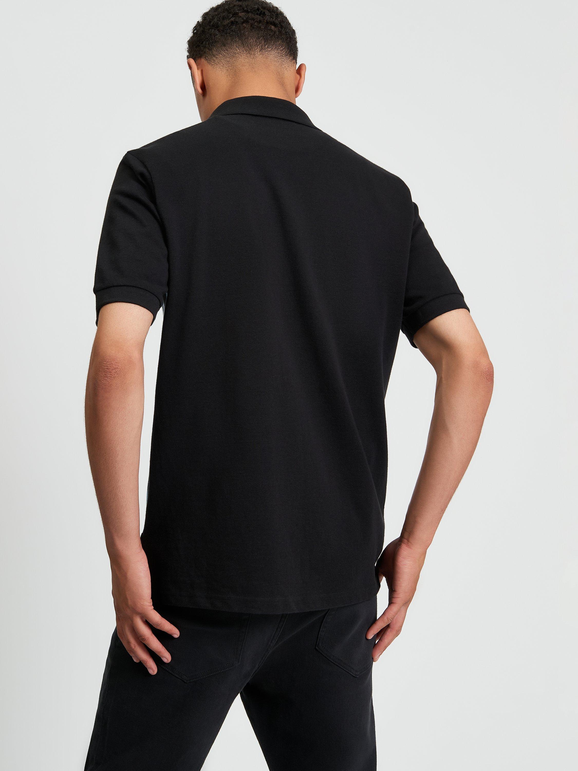 Product image 2 of 5, which shows Ben Sherman Button Up Stripe Polo Shirt, Black/Blue, S