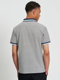Ben Sherman Cotton Regular Fit Short Sleeve Chequerboad Polo Shirt, Black