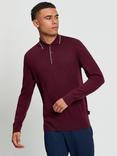 Ben Sherman Merino Wool Regular Fit Knit Polo Shirt, Dark Wine