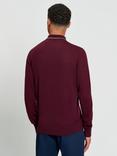 Ben Sherman Merino Wool Regular Fit Knit Polo Shirt, Dark Wine