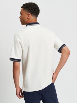 Ben Sherman Cotton Regular Fit Short Sleeve Contrast Tipped Polo Shirt - view 2, Snow White