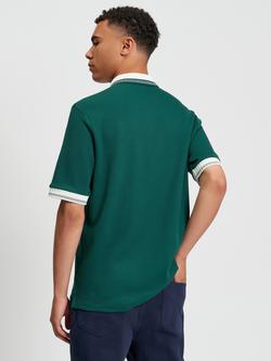 Ben Sherman Cotton Regular Fit Short Sleeve Contrast Tipped Polo Shirt - view 2, Dark Green