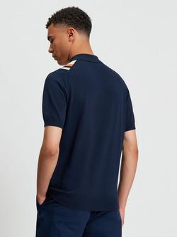 Ben Sherman Vertical Stripe Polo Shirt, Black - view 2, Black