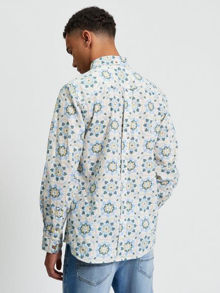 Ben Sherman Cotton Regular Fit British Craft Print Shirt, Ivory - view 2, Ivory