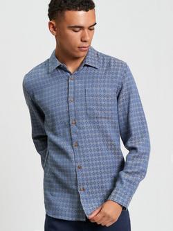 Ben Sherman British Craft Geometric Pattern Shirt, Riviera Blue, Riviera Blue