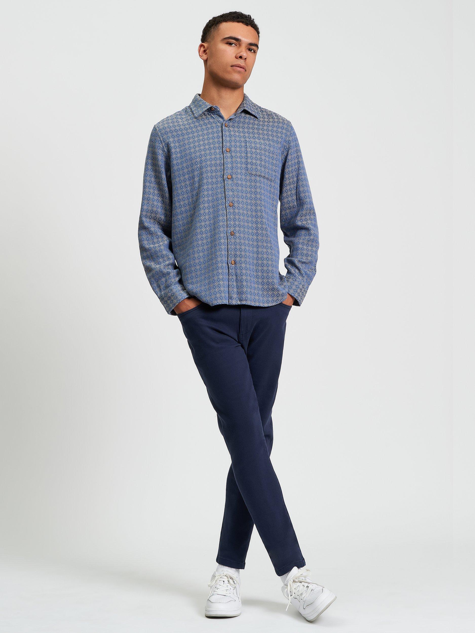 Product image 3 of 5, which shows Ben Sherman British Craft Geometric Pattern Shirt, Riviera Blue, S