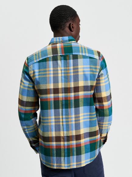 Ben Sherman Brushed Check Shirt, Riviera Blue - view 2, Riviera Blue