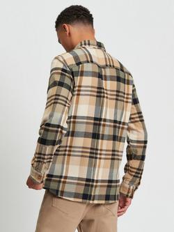 Ben Sherman Brushed Check Cotton Blend Shirt, Sand/Multi - view 2, Sand/Multi