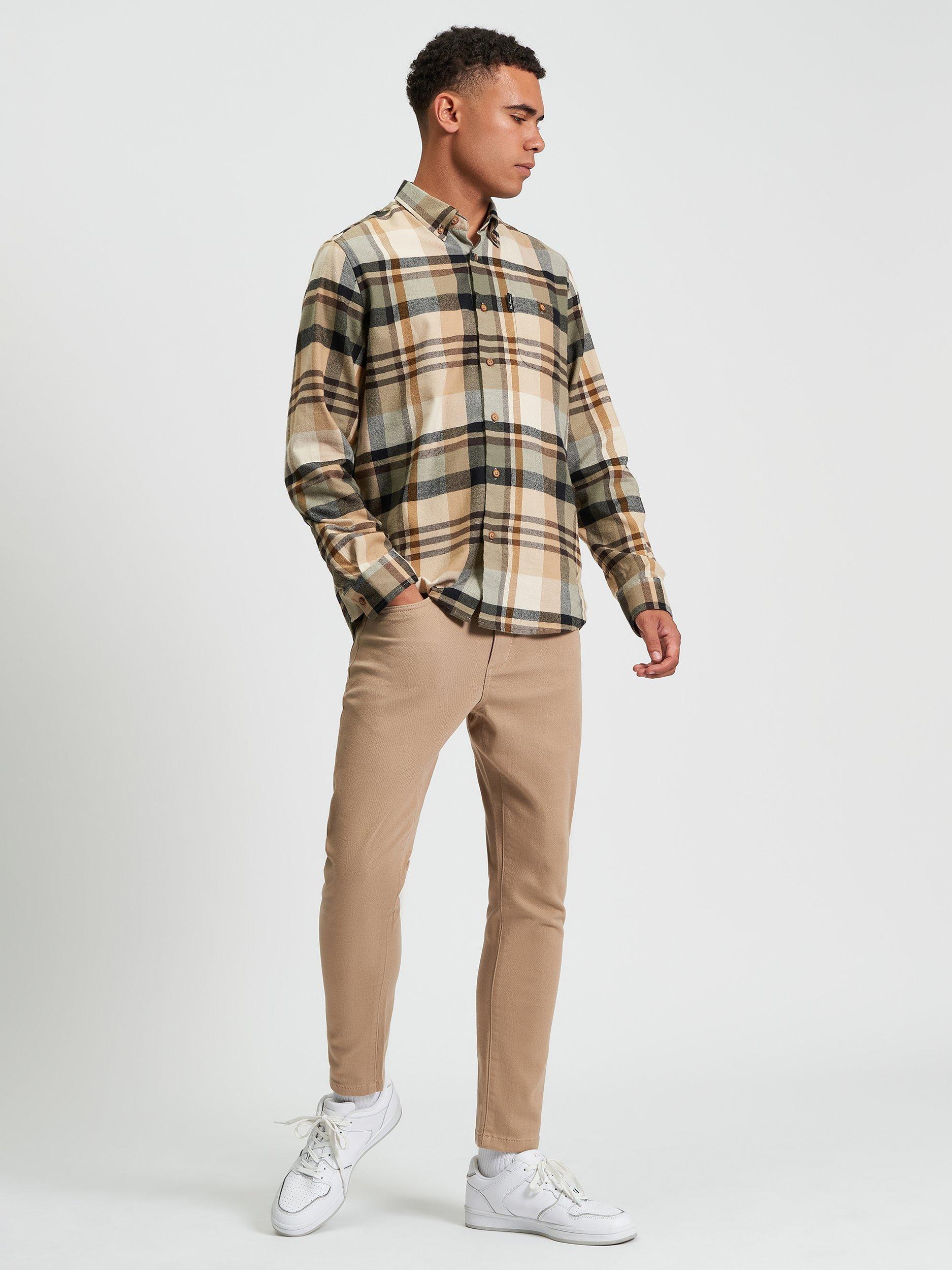 Product image 3 of 5, which shows Ben Sherman Brushed Check Cotton Blend Shirt, Sand/Multi, S