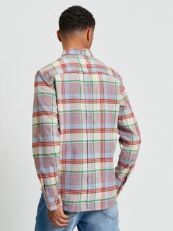 Ben Sherman Cotton Regular Fit Brushed Crepe Check Shirt, Fog - view 2, Fog