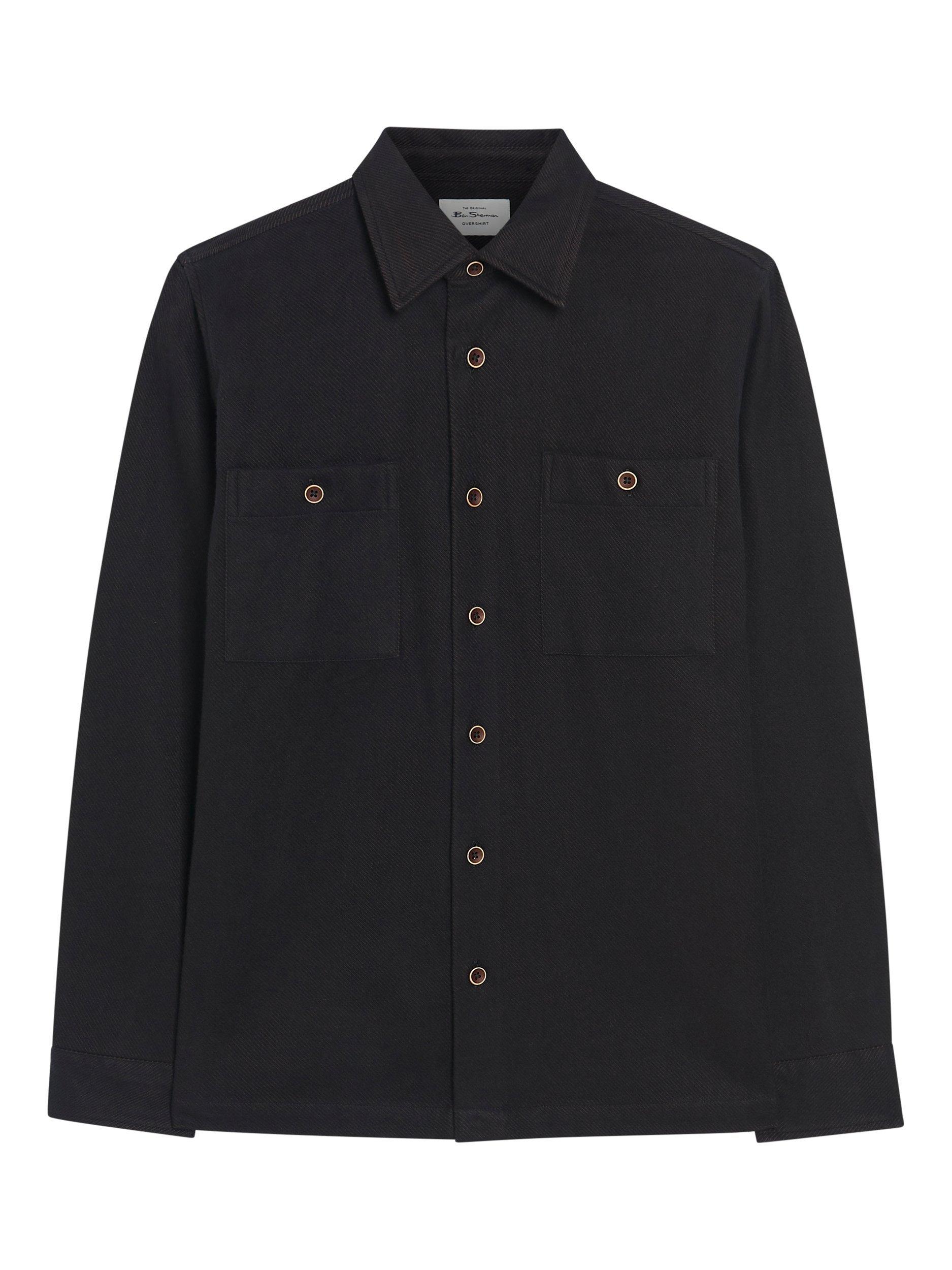 Product image 5 of 5, which shows Ben Sherman Brushed Cotton Overshirt, Bark, S