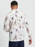 Ben Sherman Cotton Regular Fit Floral Craft Print Shirt, Fog