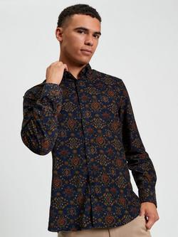 Ben Sherman Foulard Print Cord Shirt, Khaki, Khaki