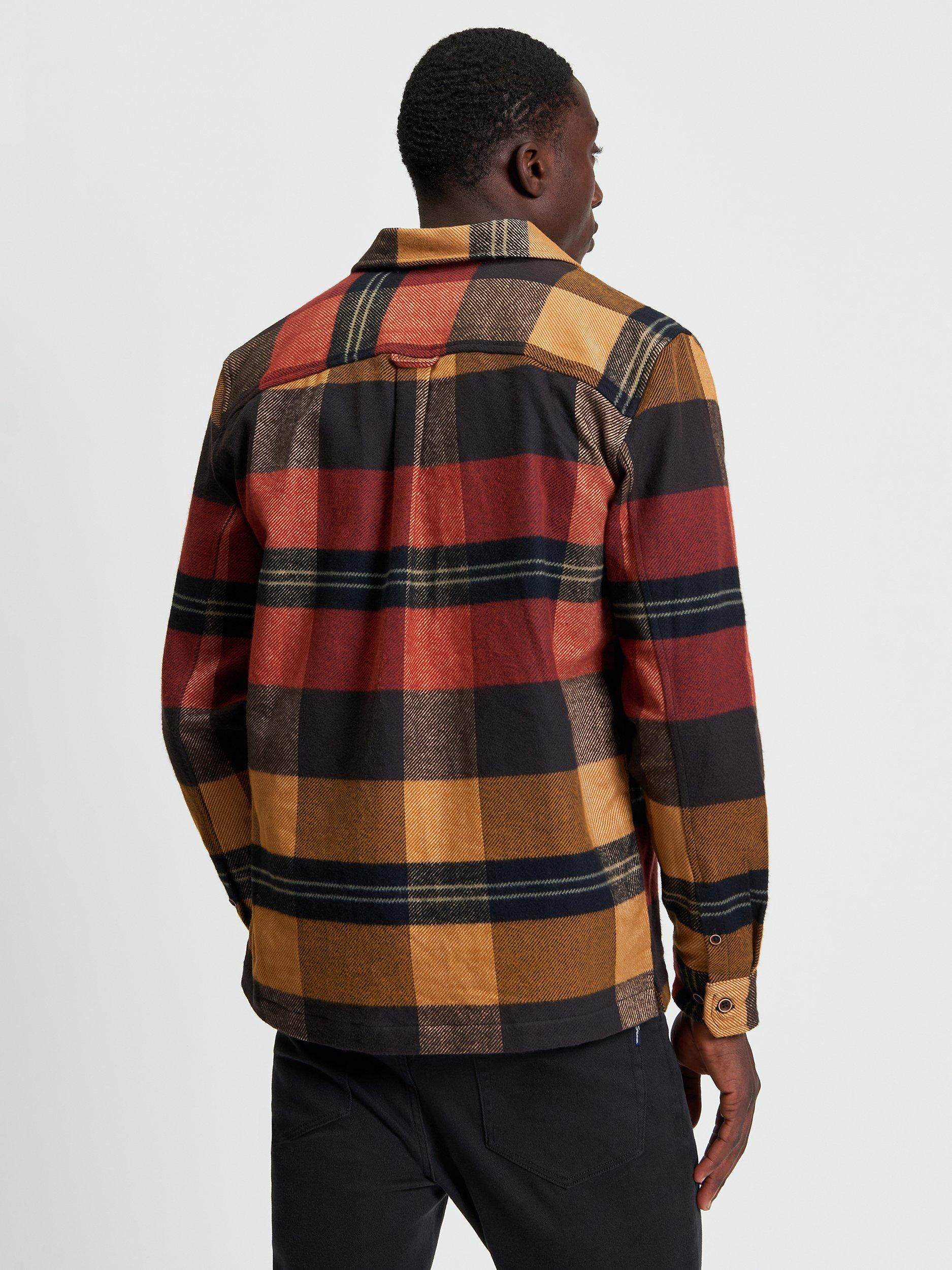 Product image 2 of 5, which shows Ben Sherman Heavy Brushed Check Overshirt, Burnt Orange, S