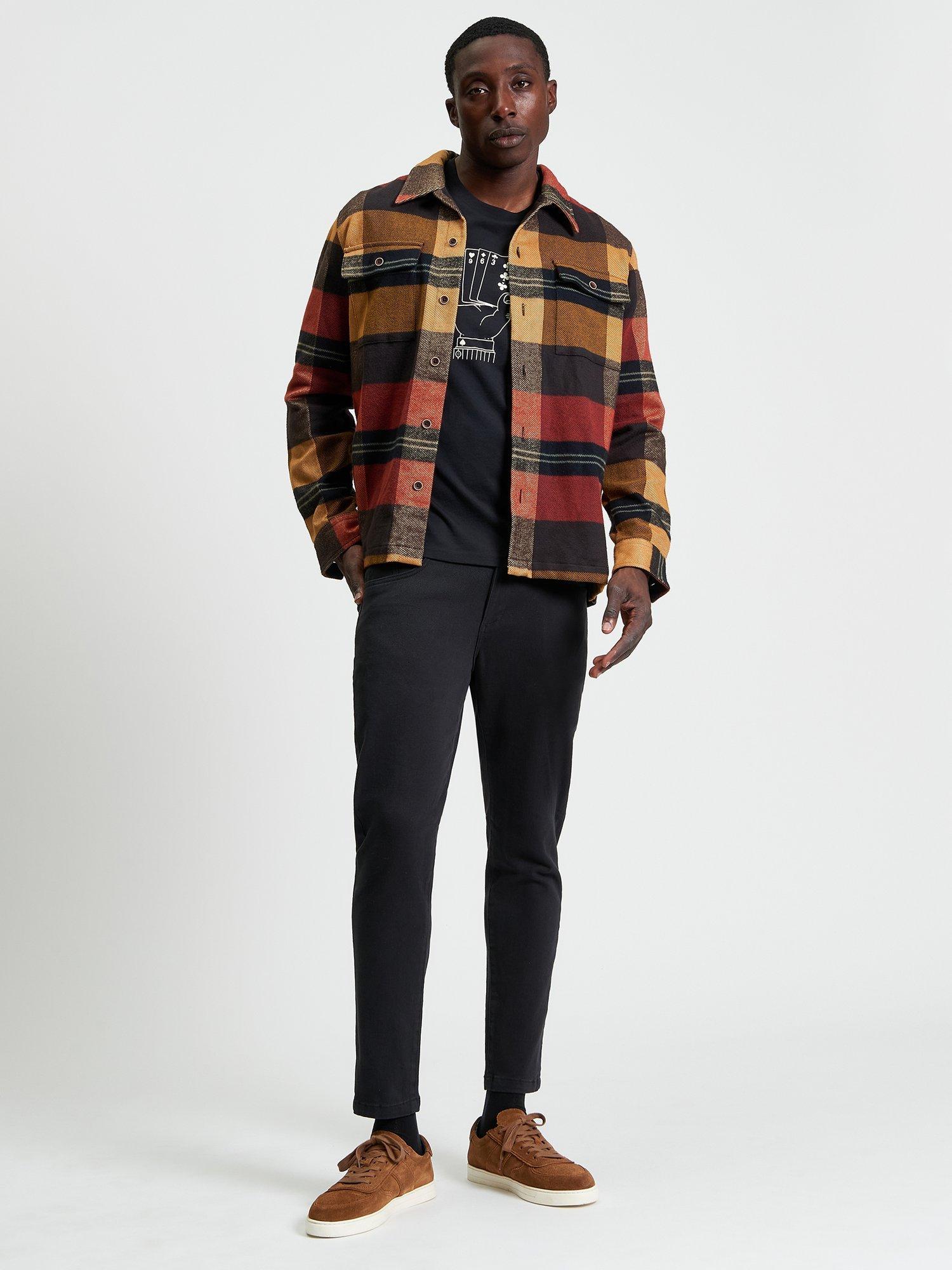 Product image 3 of 5, which shows Ben Sherman Heavy Brushed Check Overshirt, Burnt Orange, S