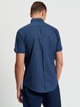 Ben Sherman Cotton Regular Fit Mono Geometric Print Shirt, Cobalt