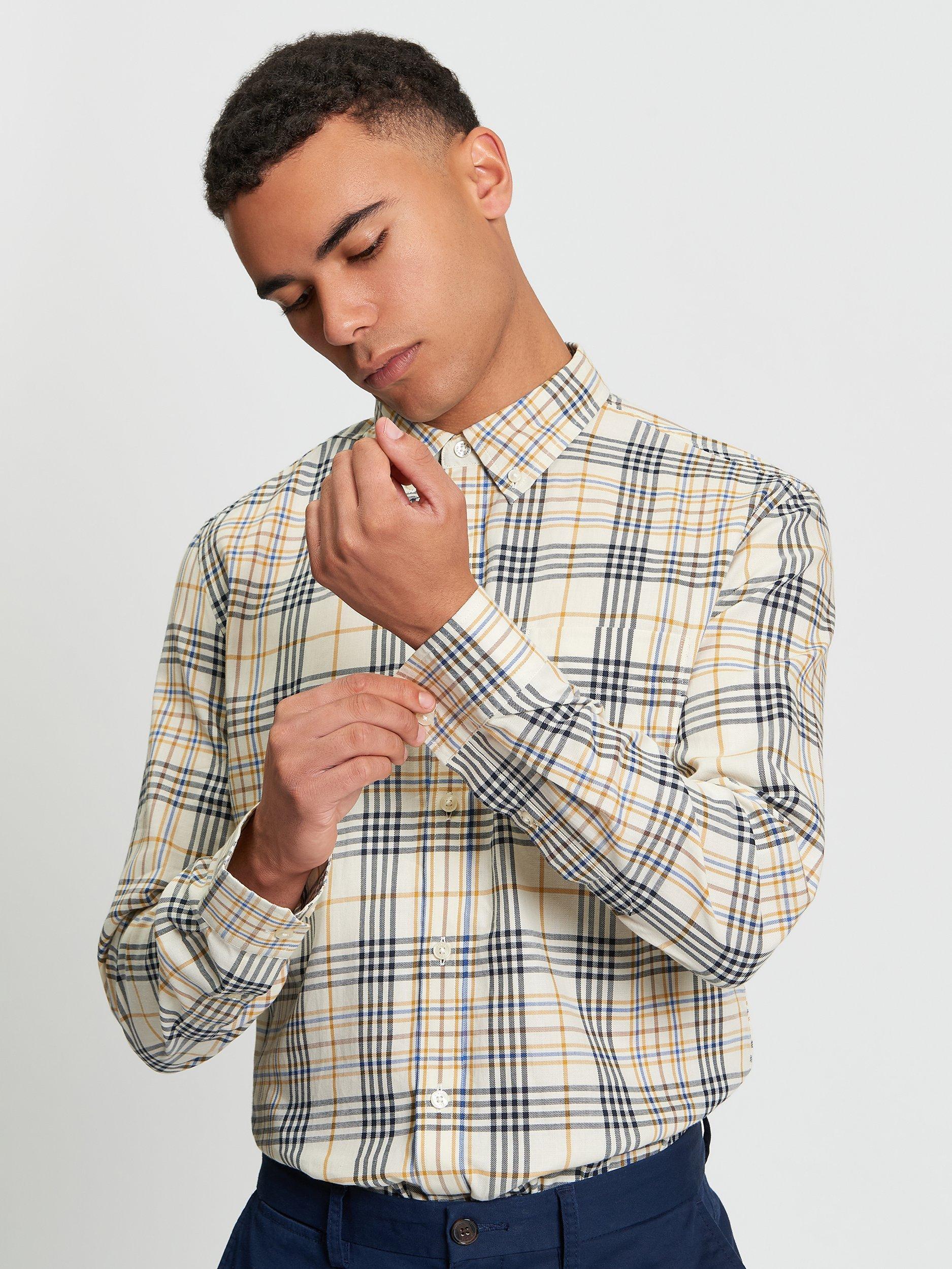 Product image 1 of 5, which shows Ben Sherman Multi Check Shirt, Fog, S