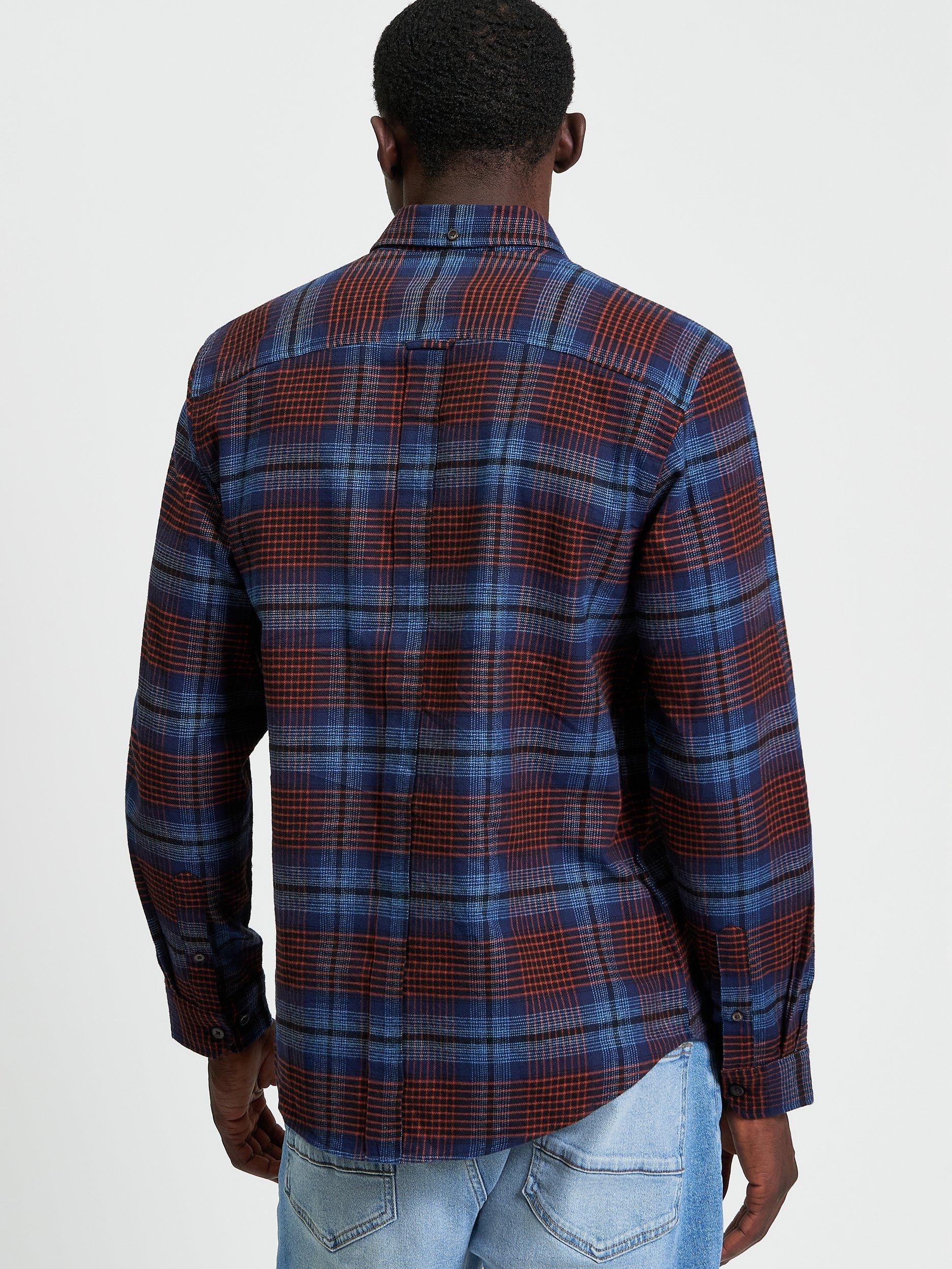 Product image 2 of 5, which shows Ben Sherman Ombre Check Shirt, Marine, S