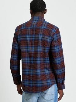 Ben Sherman Ombre Check Shirt, Marine - view 2, Marine